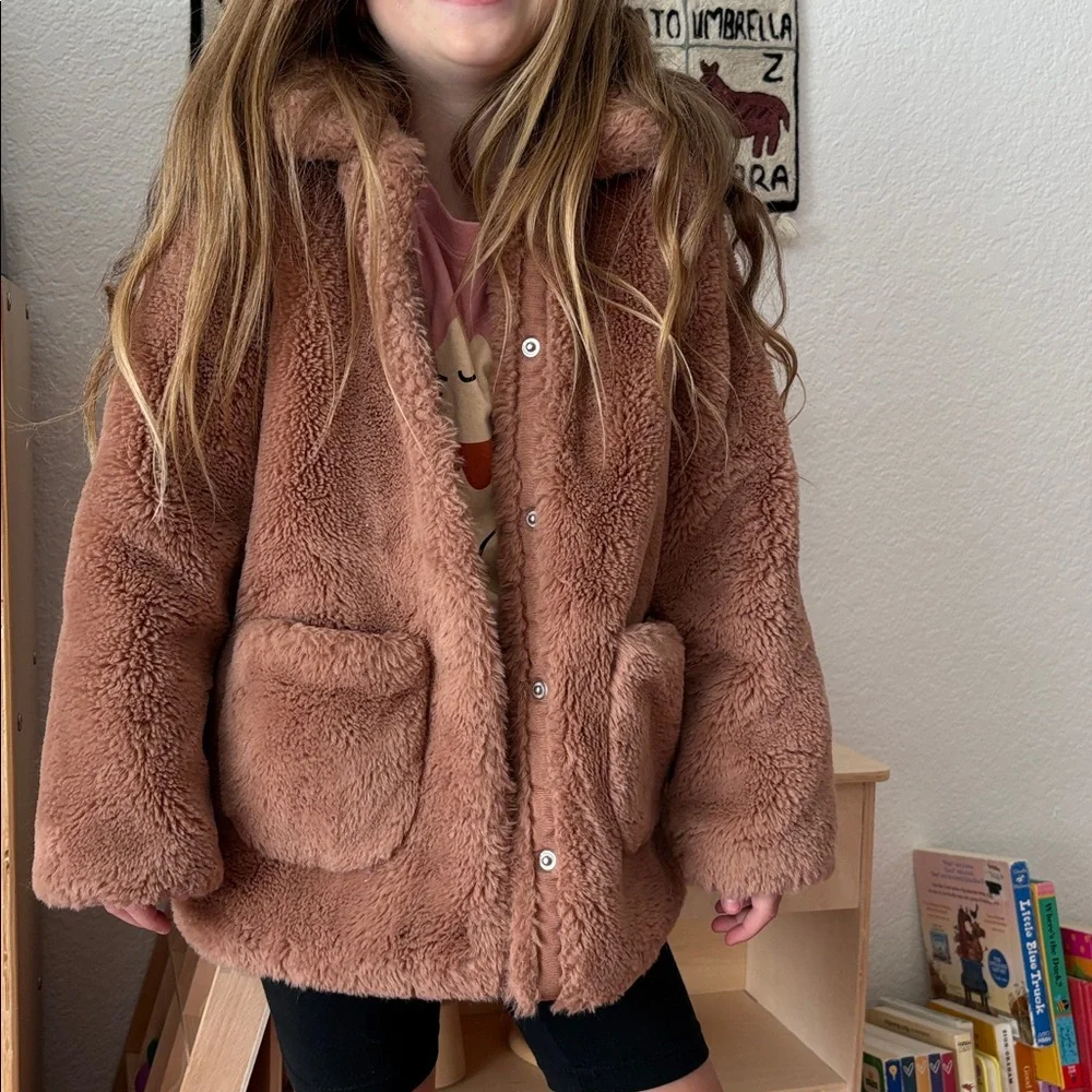 H&M Kids Fuzzy Faux Fur Jacket Coat